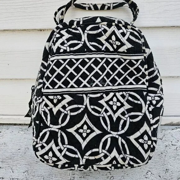Vera Bradley Women Lunch Bag Black/White Floral Bag - Picture 5 of 14